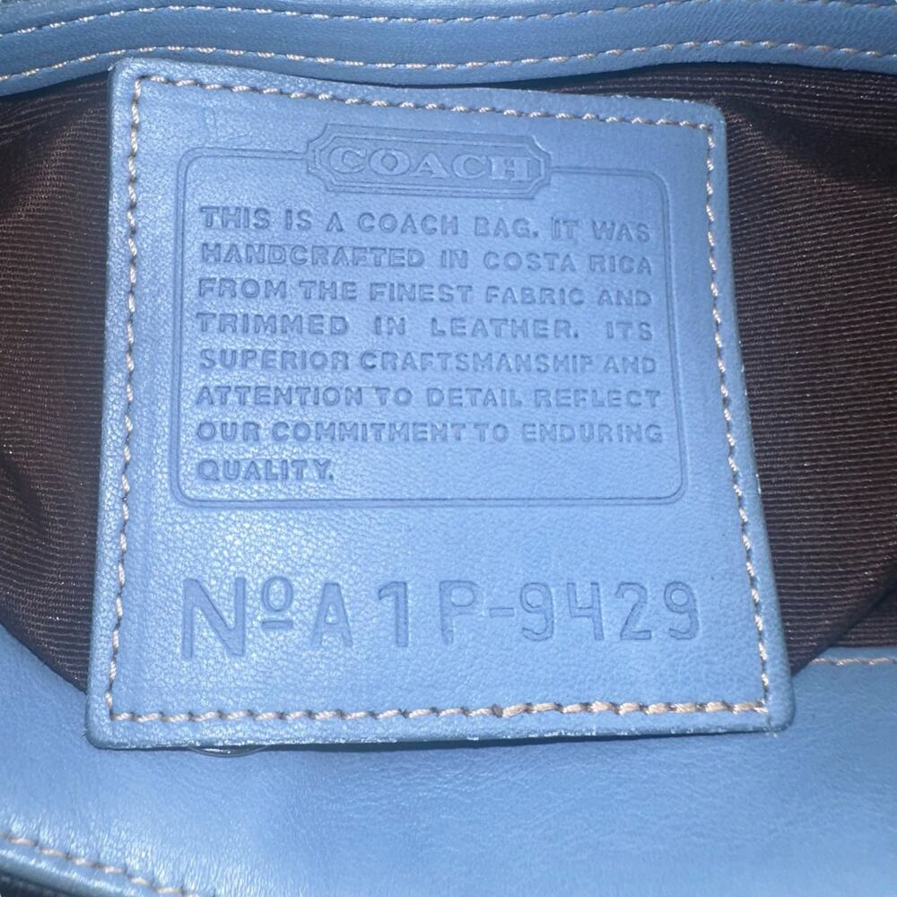 Coach Soho Light Blue Leather & Canvas Tote Bag Costa Rica No A1P-9429 vintage - Picture 11 of 16
